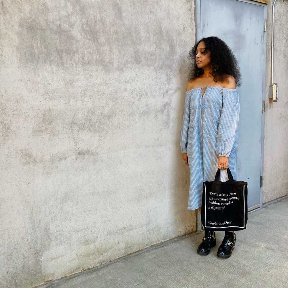 JW Anderson x Uniqlo Blue Pinstripe Dress